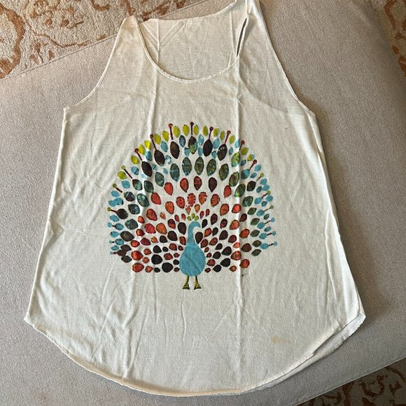 Peacock Racerback Tank Preloved Condition Sz M - Picture 1 of 3